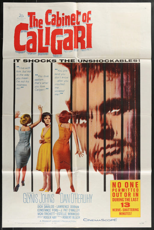 The Cabinet of Caligari (1962) Original Movie Poster Folded 27x41