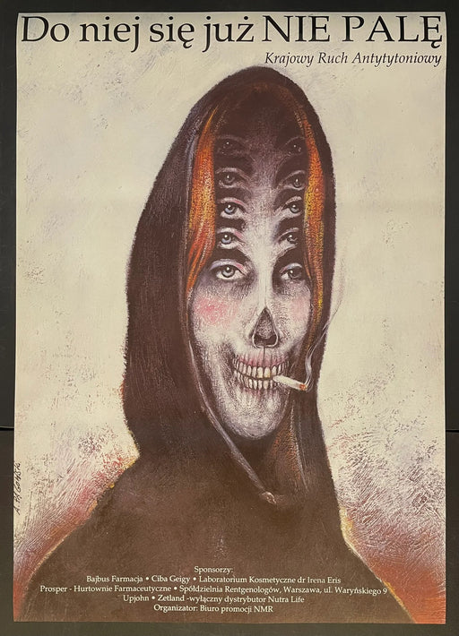 Do niej się już NIE PALĘ (1990s) Original Polish Anti-Smoking Poster 27x38