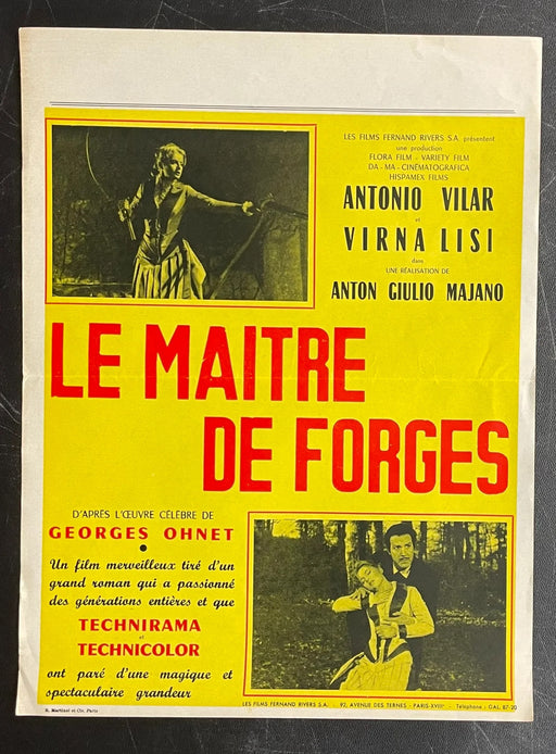 Le Maître de Forges (1959) French Film Poster 12x15.75