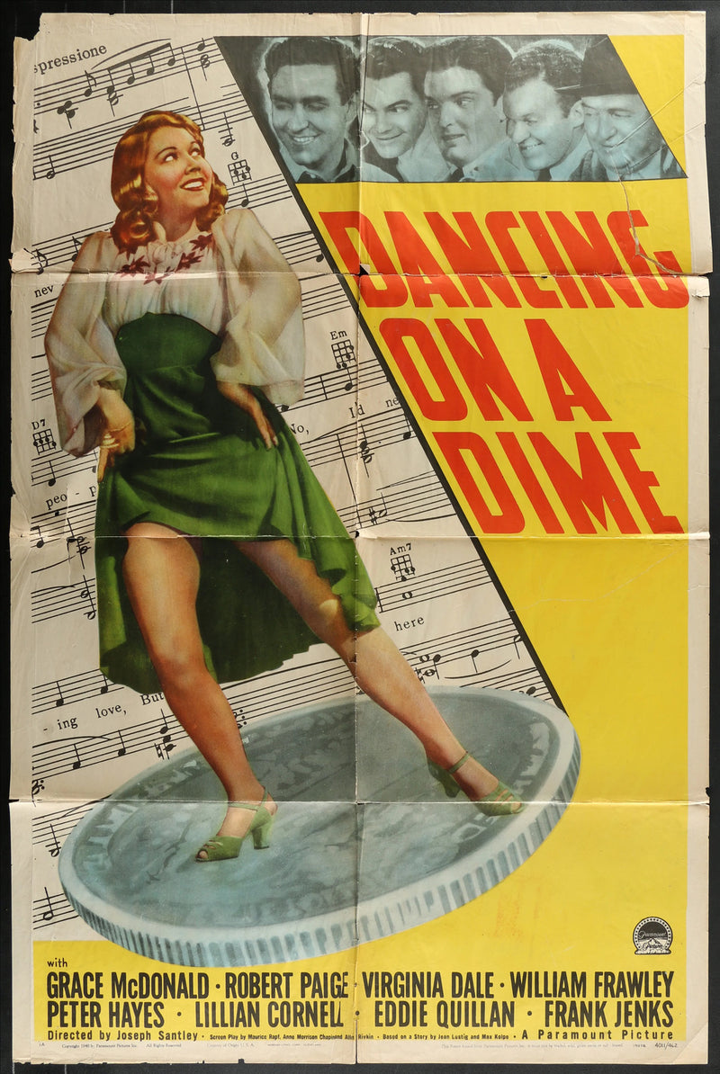 Dancing on a Dime (1940) Original Movie Poster Folded 27x41