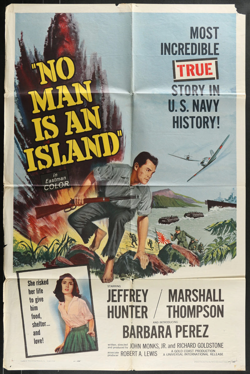 No Man Is An Island (1962) Original Movie Poster 27x41