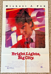 BRIGHT LIGHTS, BIG CITY Michael J Fox 1988 ONE SHEET MOVIE POSTER 27 x 41 BP23