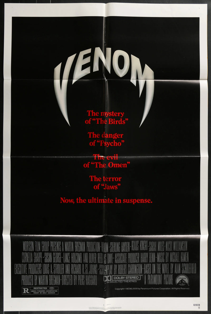 Venom (1981) Original Movie Poster Folded 27x41