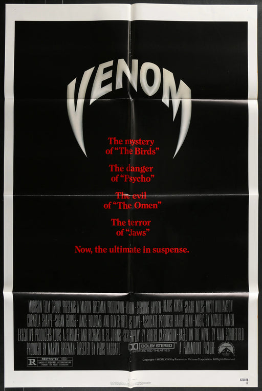 Venom (1981) Original Movie Poster Folded 27x41