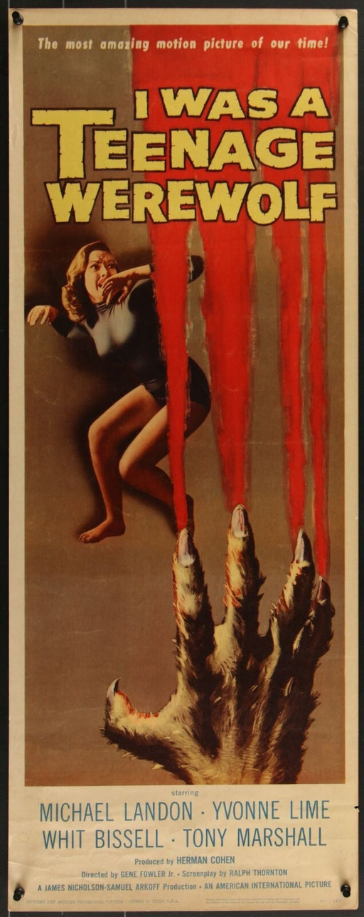 I Was a Teenage Werewolf (1957) Original Daybill Movie Poster 14x36