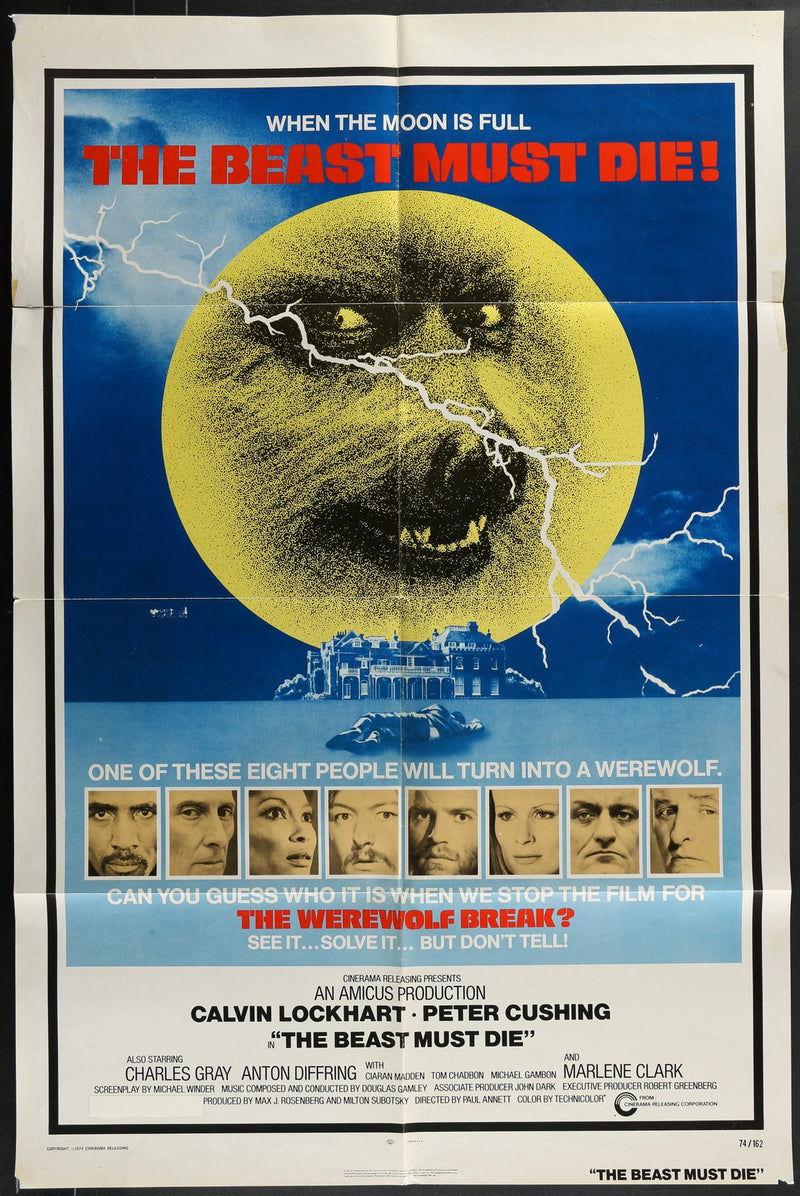 The Beast Must Die (1974) Original Movie Poster Folded 27x41