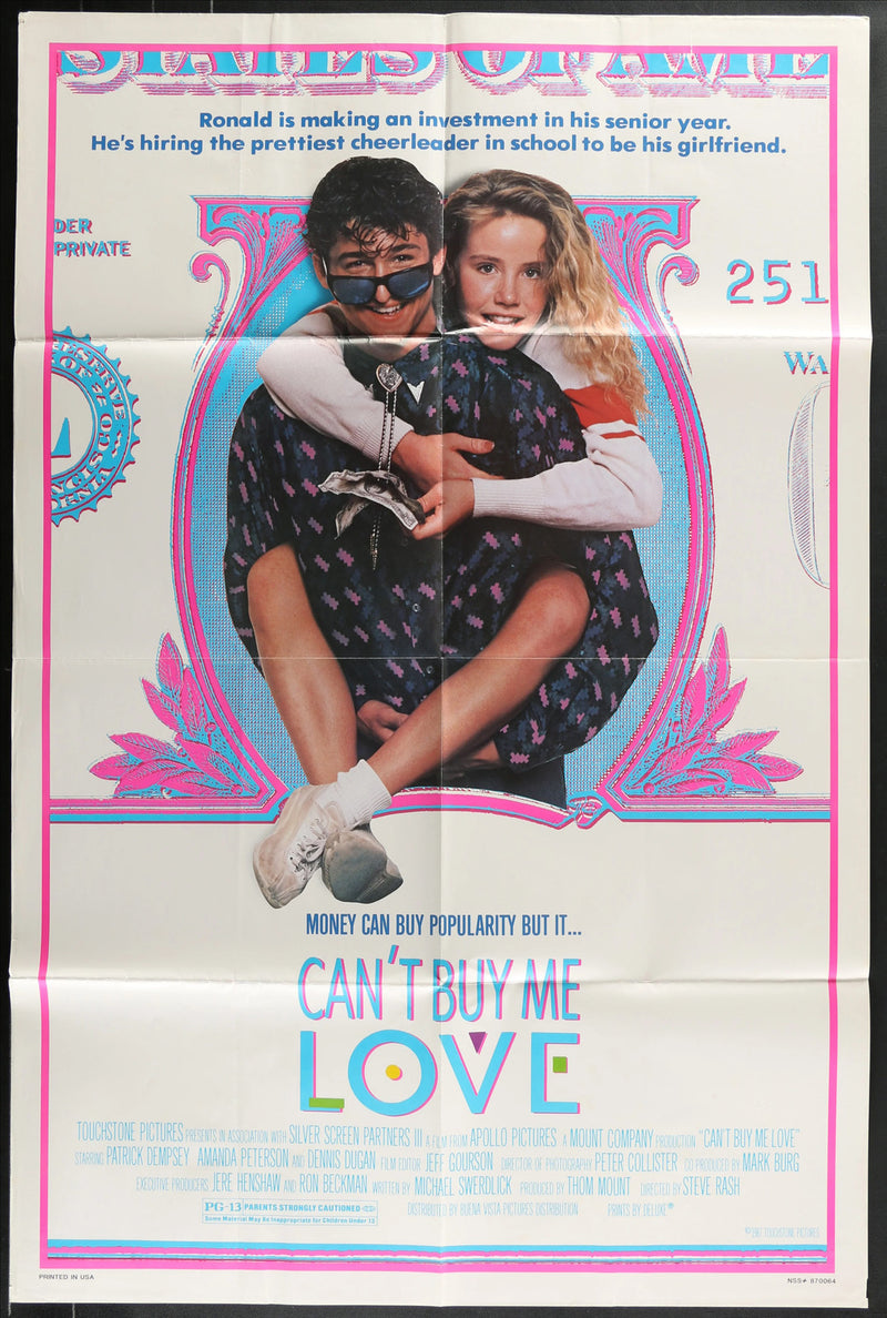 Can’t Buy Me Love (1987) Original Movie Poster Folded 27x41
