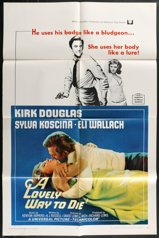 A Lovely Way to Die (1968) Original Movie Poster Folded 27x41