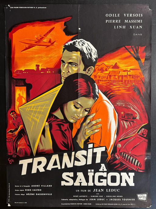 Transit a Saigon (1963) Original French Movie Poster Folded 23x31