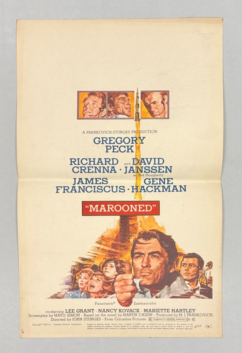 Marooned (1969) Original Movie Poster Folded 14x22
