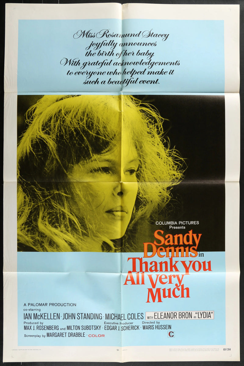 Thank You All Very Much (1969) Original Movie Poster Folded 27x41