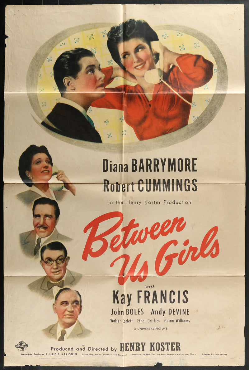 Between Us Girls (1942) Original Movie Poster Folded 27x41