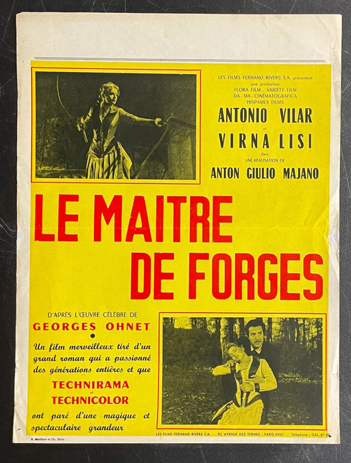 Le Maître de Forges (1959) French Film Poster 12x15.75