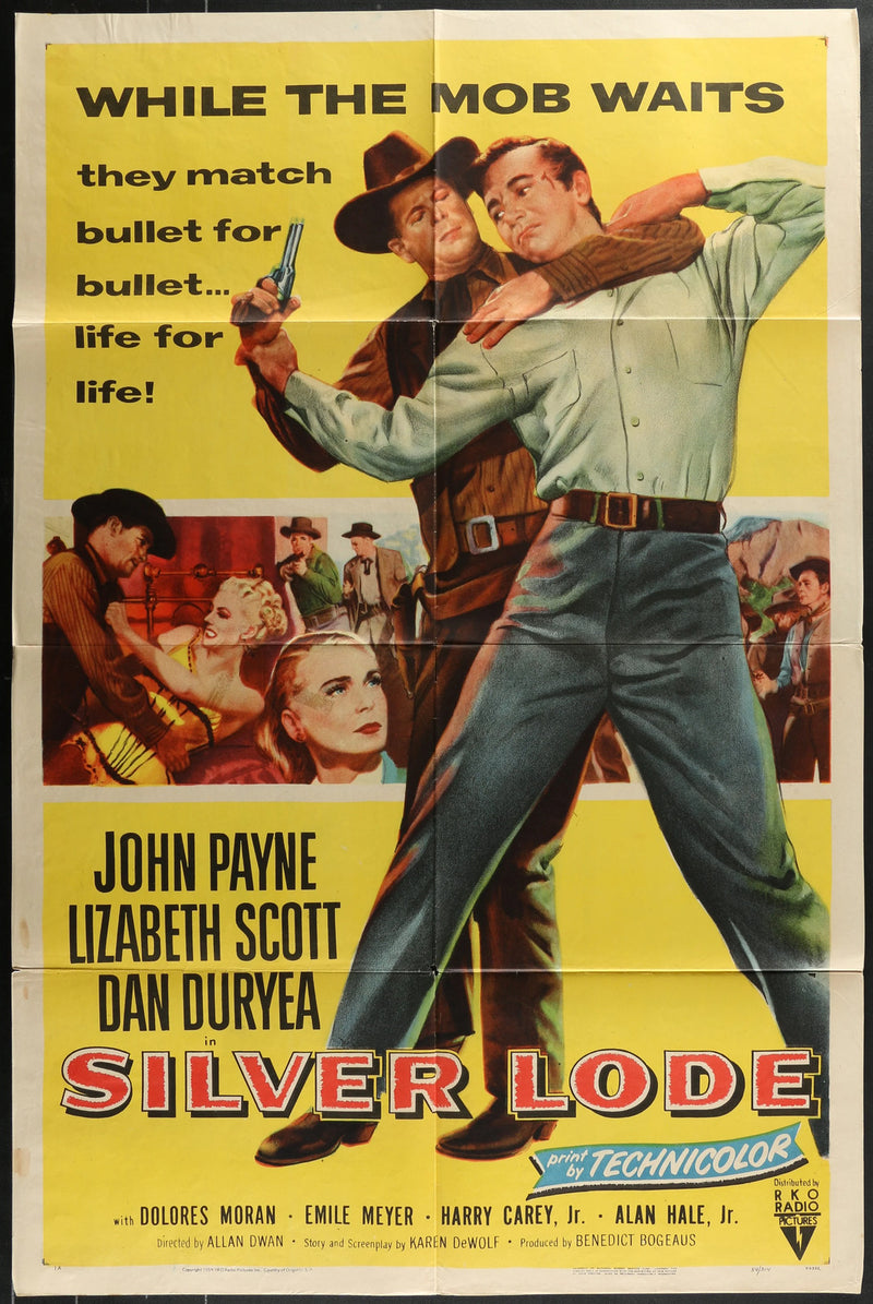 Silver Lode (1954) Original Movie Poster Folded 27x41