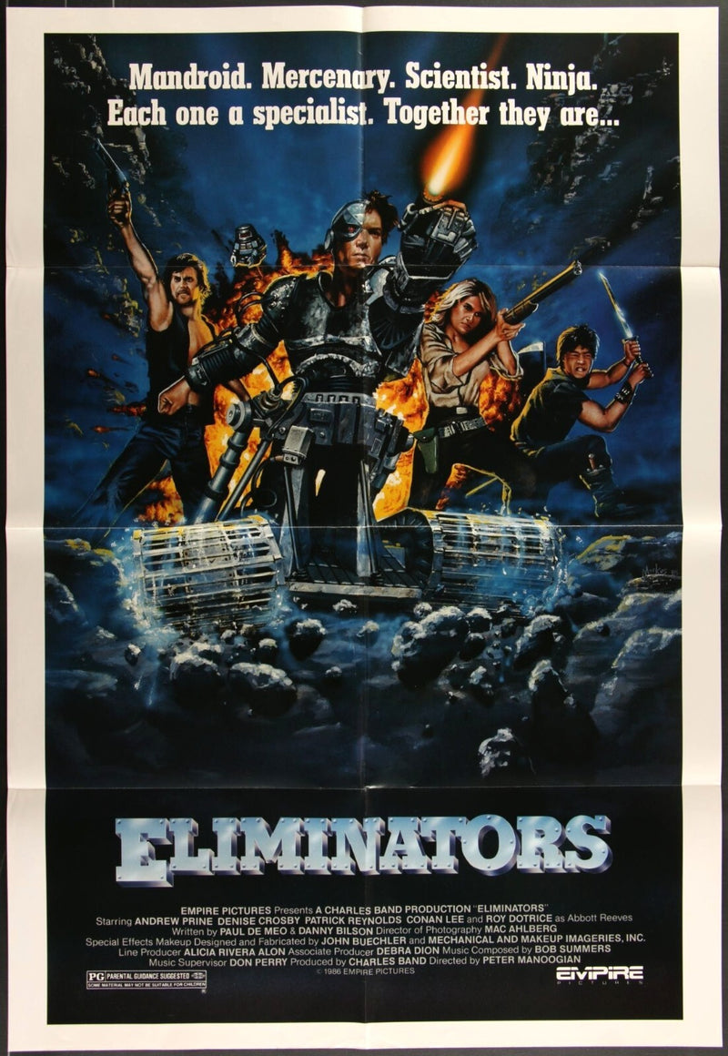 Eliminators (1986) Original Movie Poster Folded 27x41