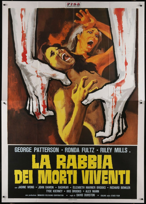 I Drink Your Blood (1971) Original Italian Two-panel Movie Poster Folded 39.5x55