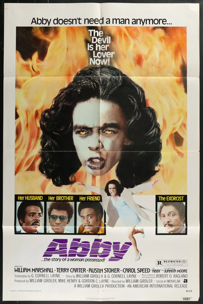 Abby (1974) Original Horror Movie Poster Folded 27x41