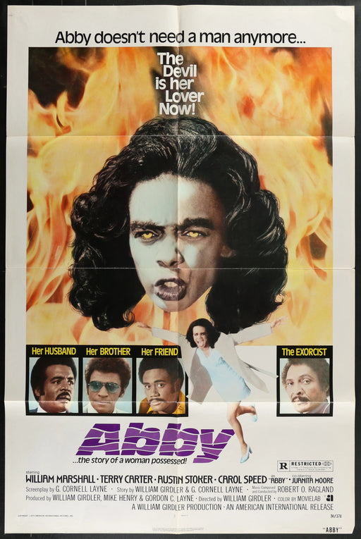Abby (1974) Original Horror Movie Poster Folded 27x41