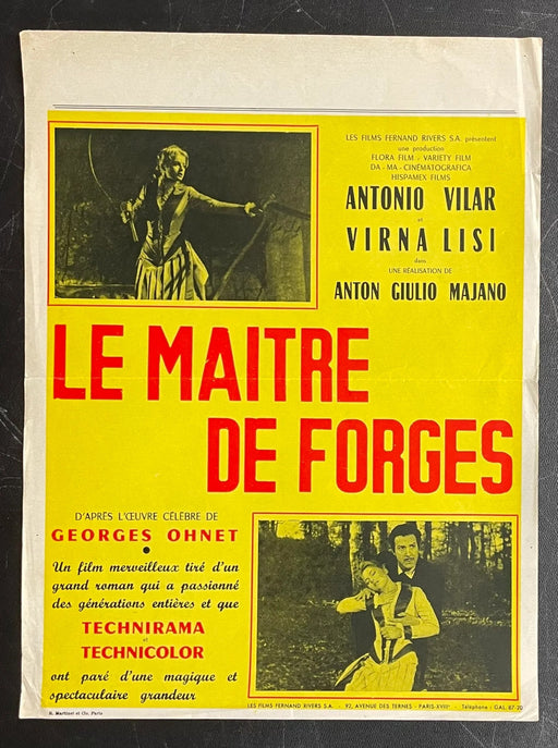 Le Maître de Forges (1959) French Film Poster 12x15.75