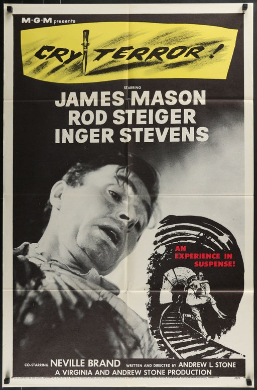 Cry Terror! (1958) Original Folded Movie Poster 27x41