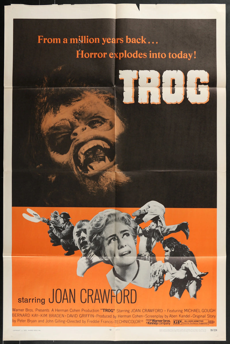 Trog (1970) Original Movie Poster Folded 27x41