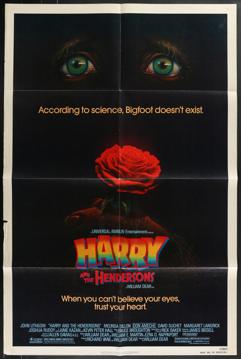 Harry and the Hendersons (1987) Original Movie Poster F 27x41
