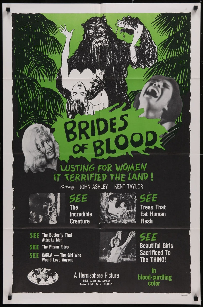 Brides of Blood (1968) Original Movie Poster Folded 27x41