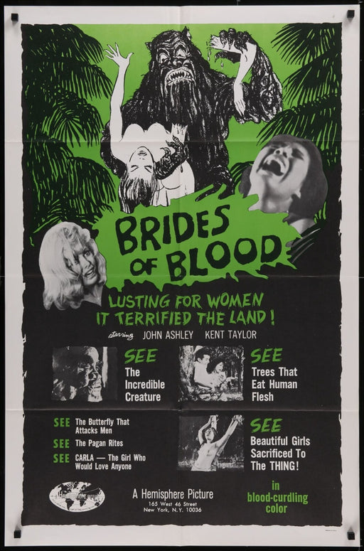 Brides of Blood (1968) Original Movie Poster Folded 27x41