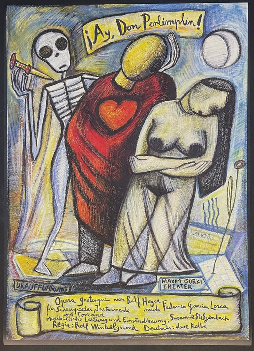 Ay, Don Perlimplín! (1987) Original German Theater Poster 23x32