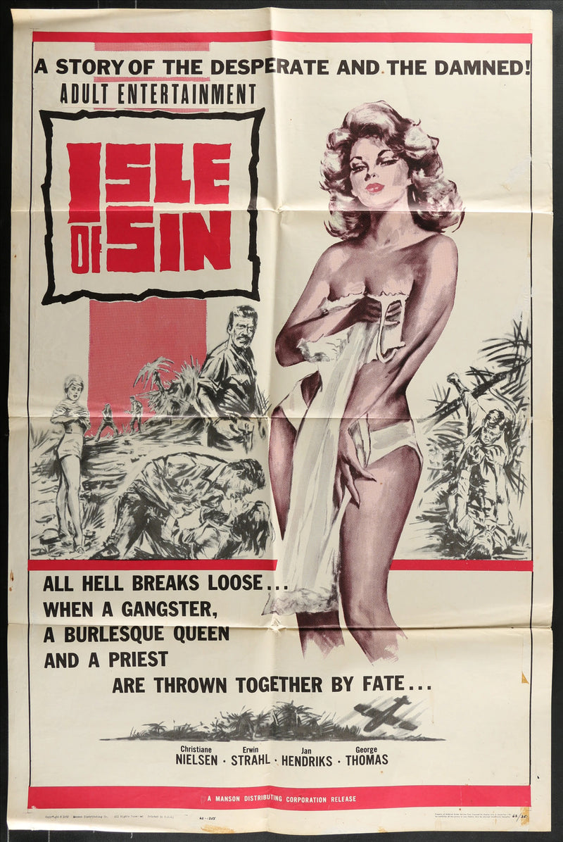Isle of Sin (1965) Original Movie Poster Folded 27x41