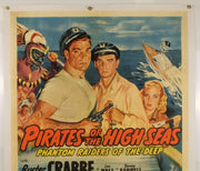 Pirates of the High Seas (1950) Linenbacked Restored Columbia Serial Poster