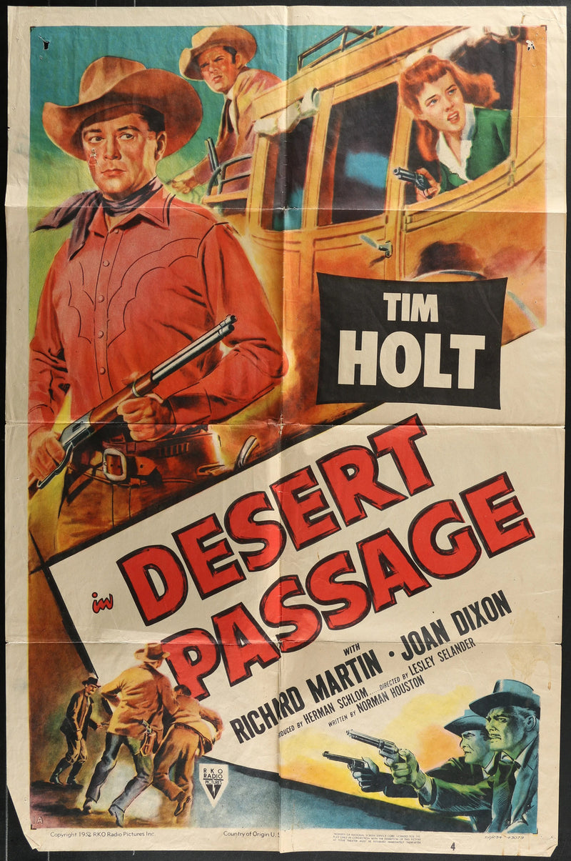 Desert Passage (1952) Original Western Movie Poster Folded 27x41