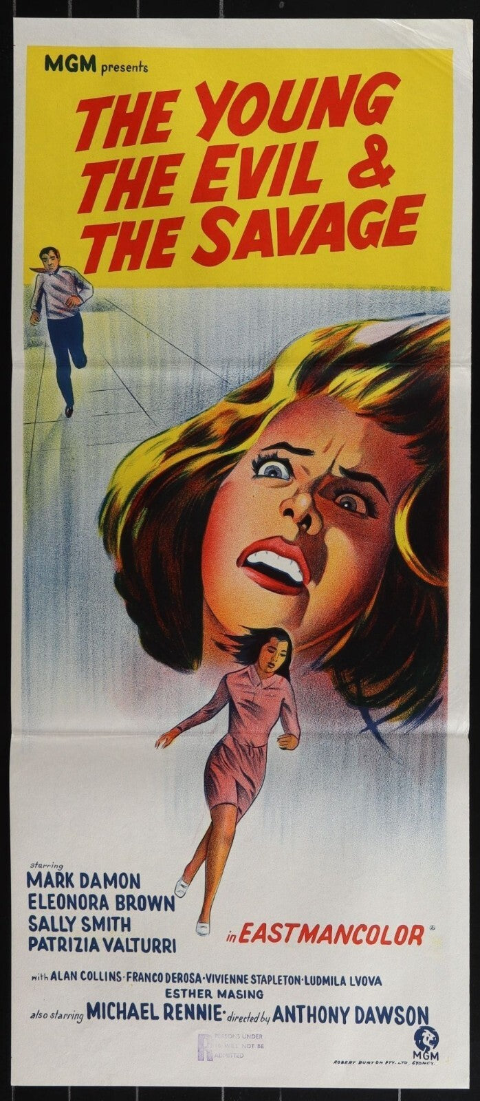 Naked You Die (1968) Original Australian Daybill Poster Folded 13x30