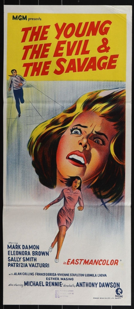 Naked You Die (1968) Original Australian Daybill Poster Folded 13x30