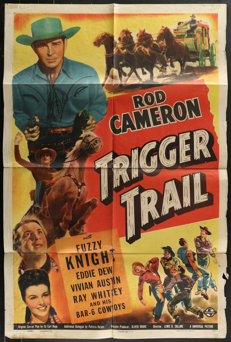 Trigger Trail (1944) Original Movie Poster Folded 27x41