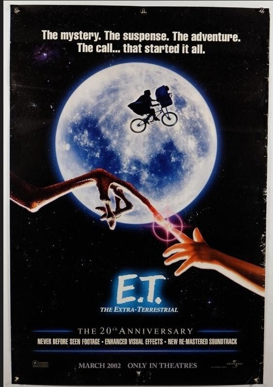 E.T. the Extra-Terrestrial (2002) Original 20th Anniversary Movie Poster 27x41