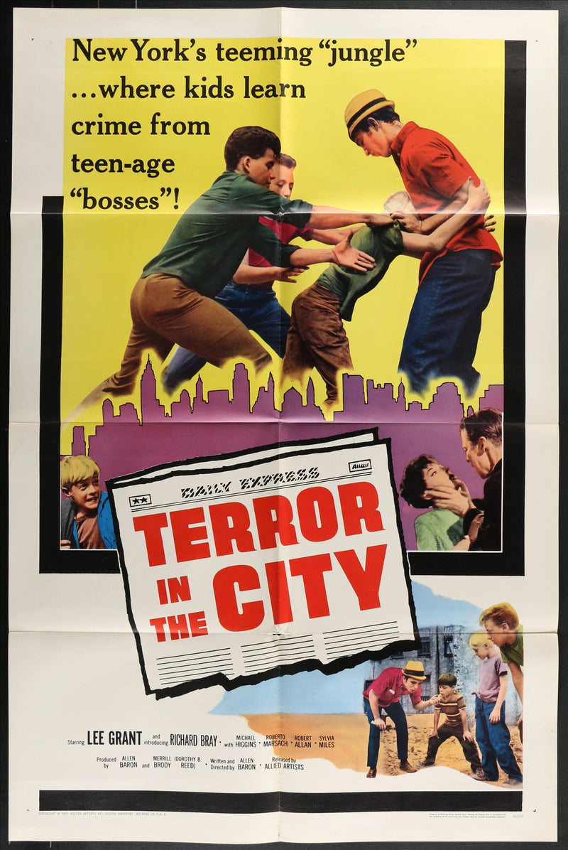 Terror in the City (1964) Original Movie Poster Folded 27x41