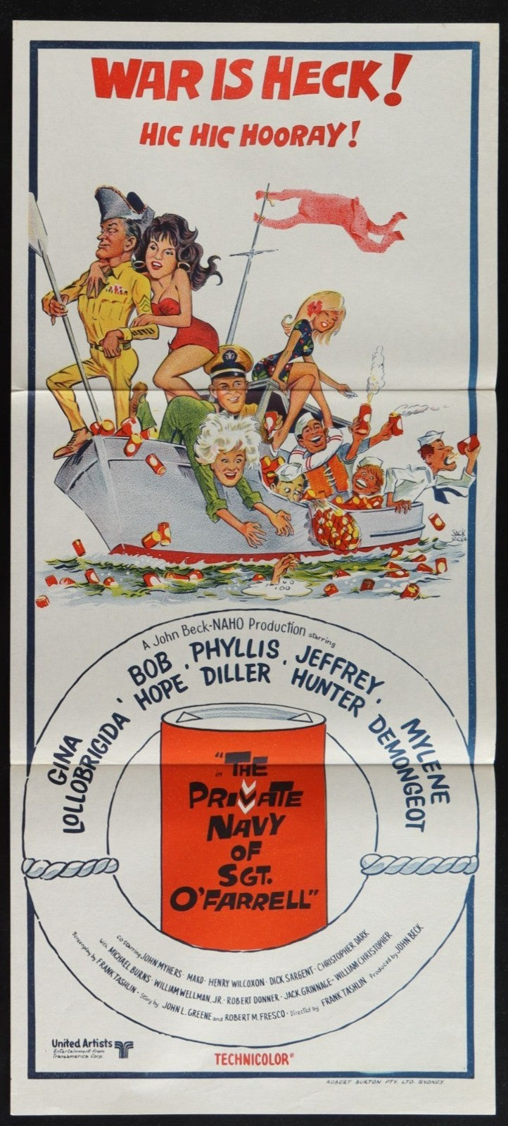 The Private Navy of Sgt. O'Farrell (1968) Orig. Australian Daybill Movie Poster