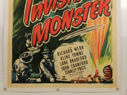 The Invisible Monster (1950) Linenbacked Republic Serial Poster 27x41