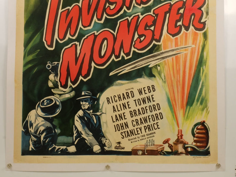The Invisible Monster (1950) Linenbacked Republic Serial Poster 27x41