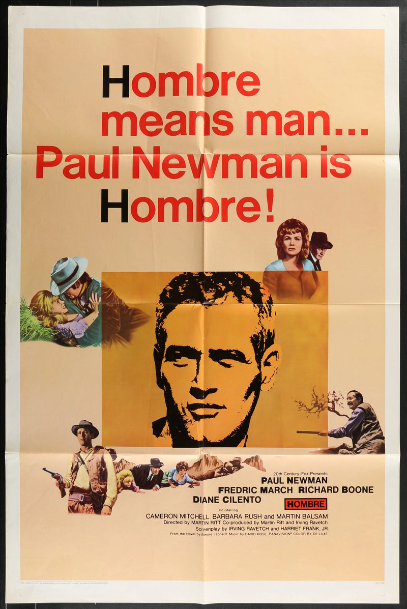 Hombre (1967) Original Movie Poster Folded 27x41