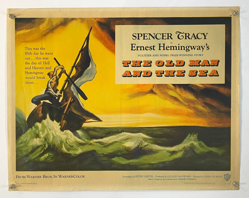 The Old Man and the Sea (1958) Original Half Sheet Movie Poster 22x28 Rolled