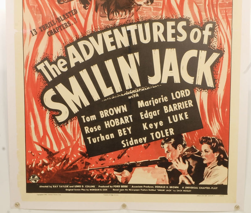The Adventures of Smilin' Jack (1943) Linenbacked Restored Universal Poster