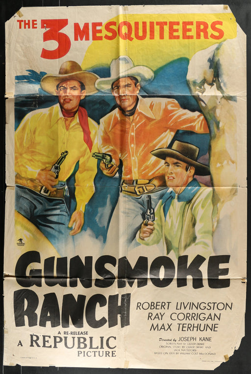 Gunsmoke Ranch (1937) Original Western Movie Poster Folded 27x41