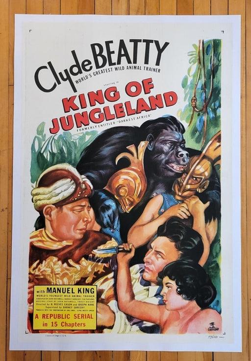 Darkest Africa (1936) Linenbacked Restored Republic Serial Poster 27.25x41