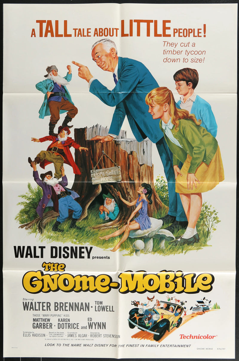 The Gnome-Mobile (1967) Original Movie Poster Folded 27x41