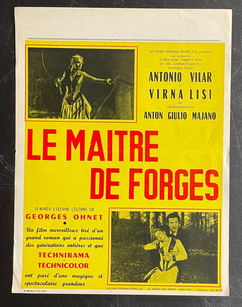 Le Maître de Forges (1959) French Film Poster 12x15.75