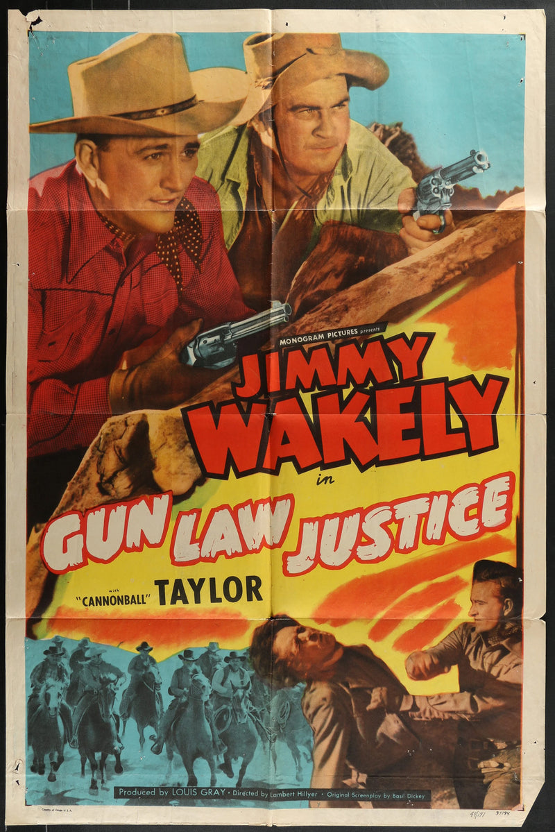 Gun Law Justice (1949) Original Western Movie Poster Folded 27x41
