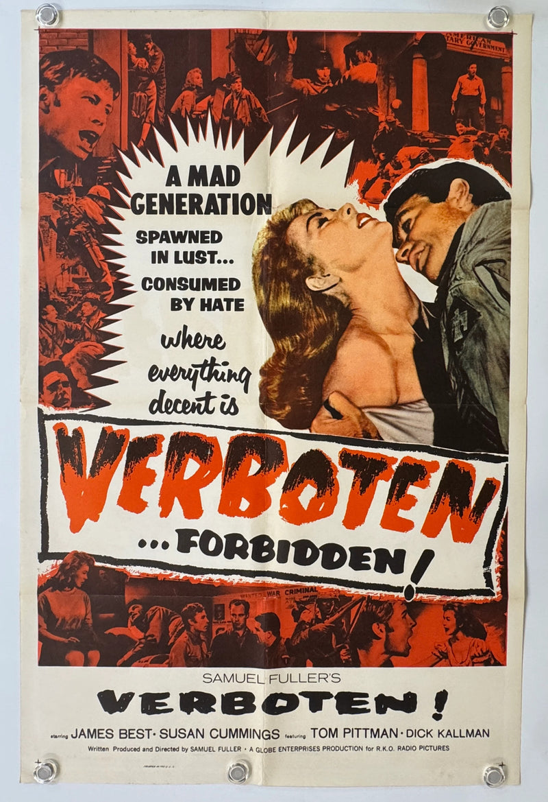 Verboten! (1959) Original Movie Poster Folded 27x41