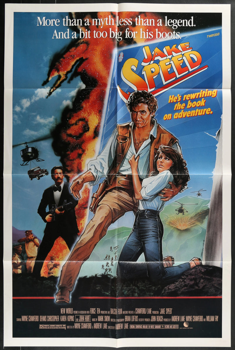 Jake Speed (1986) Original Movie Poster Folded 27x41